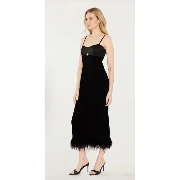 Likely KALANI‎ DRESS Black cut out detail feathers 8 - Picture 2 of 9